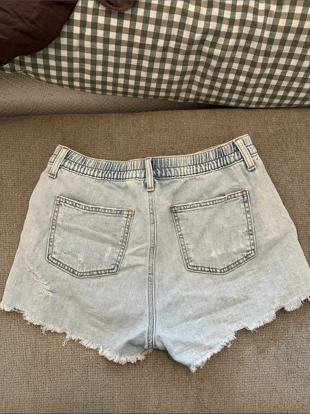 Aerie Distressed Denim Short w/ Embroidery